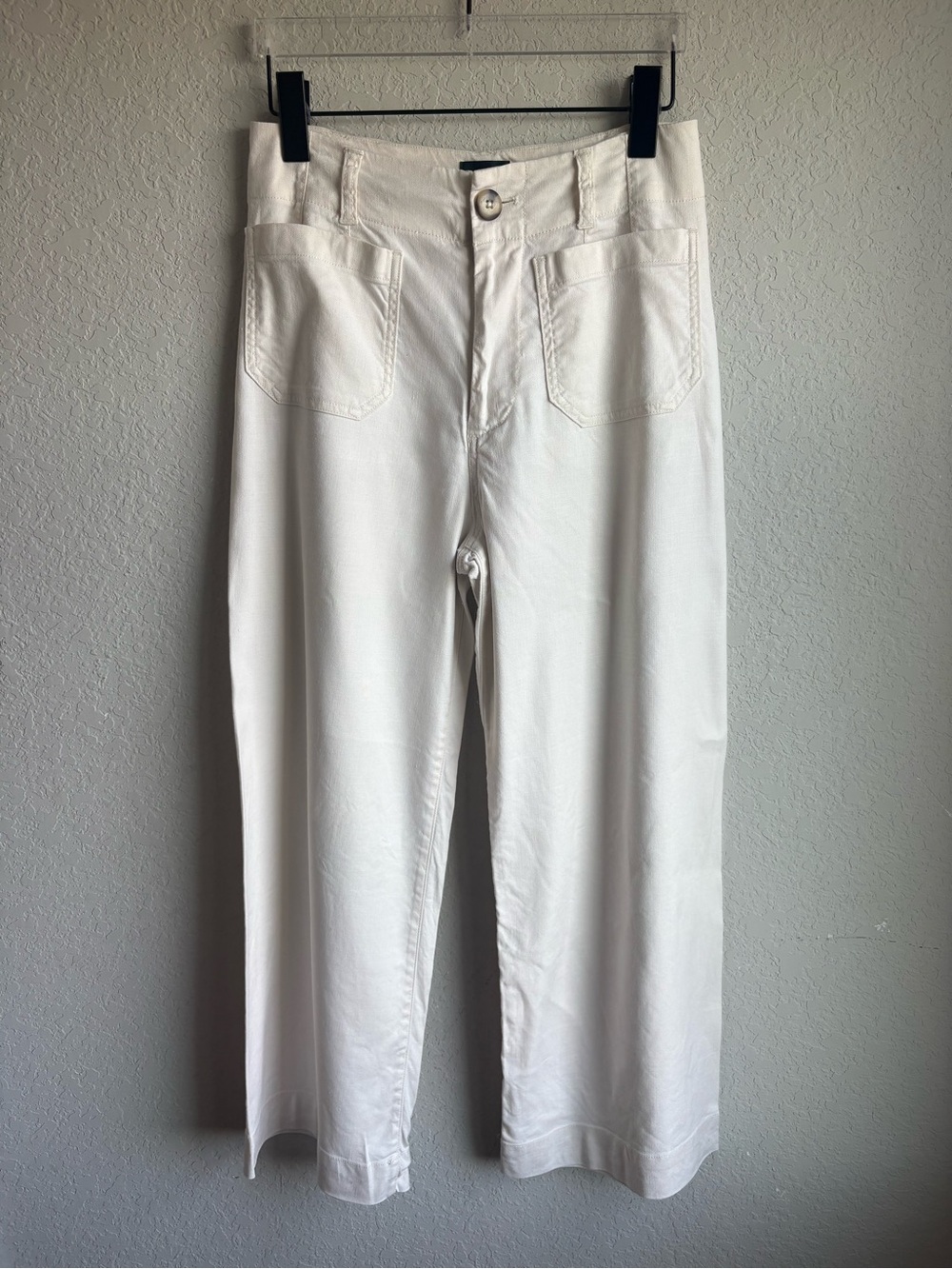 Maeve Anthropologie The Collette Wide Linen Pants white / beige US26